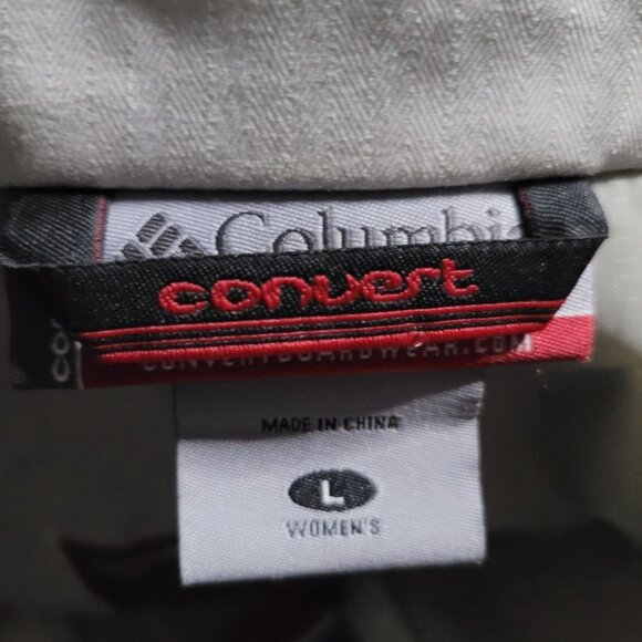 Columbia Covert Jacket Red White Double Zipper Snap Pockets Womens Large No Hood - Picture 8 of 12